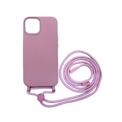Silicone Case with String for Apple iPhone 14 Pink Silicone Case with String for Apple iPhone 14 Pink